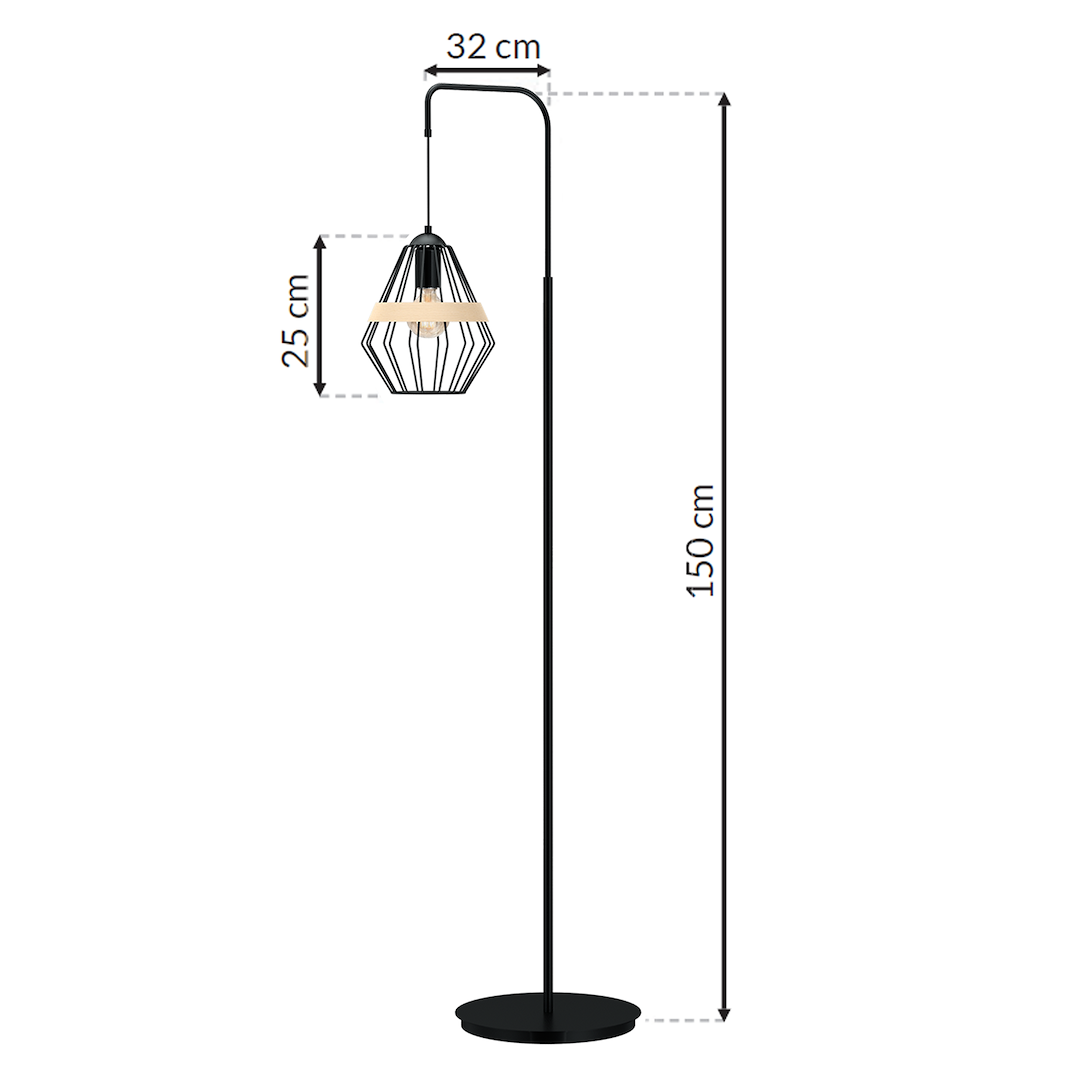 Lampadar Cliff Black 150CM
