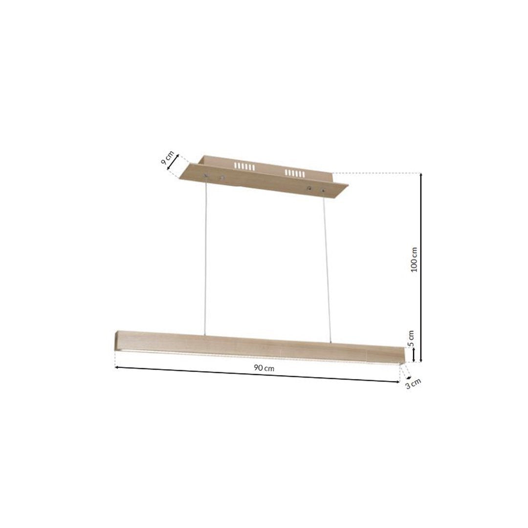 Lustra LED Suspendata Timber Wood Premium Echivalent 150W