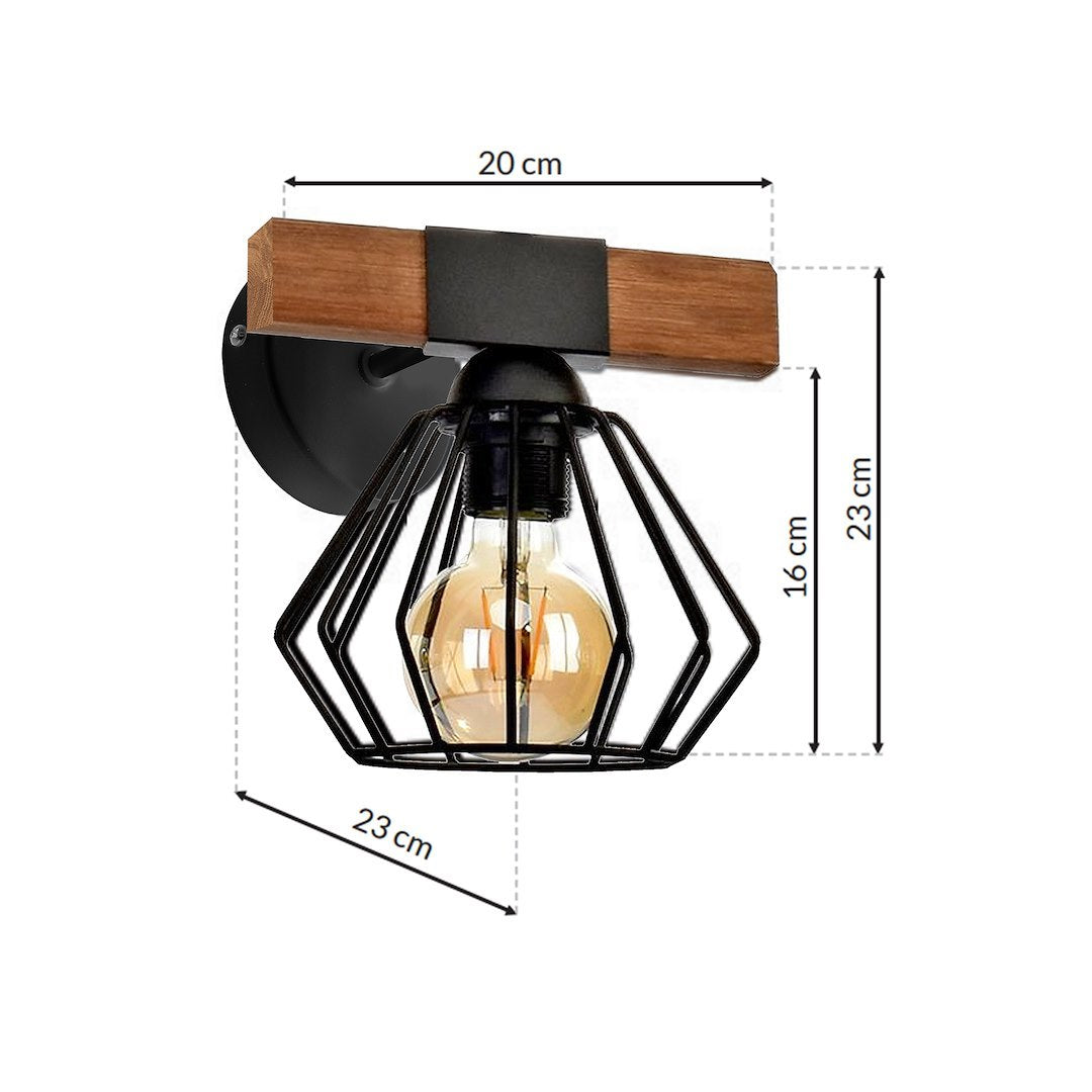 Aplica Perete Ulf Black Wood Premium