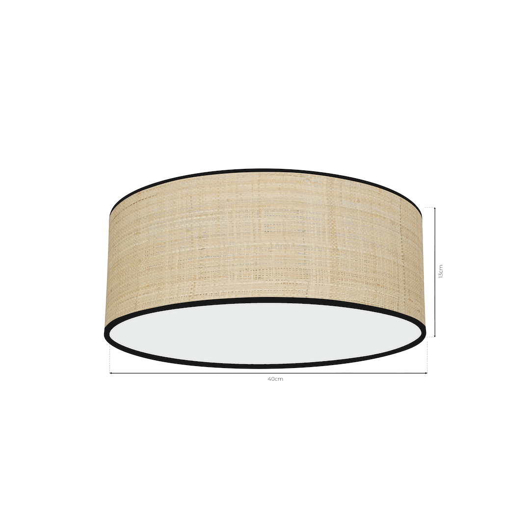 Plafonieră Marshall Rotunda White & Black Rattan Premium Ø40CM