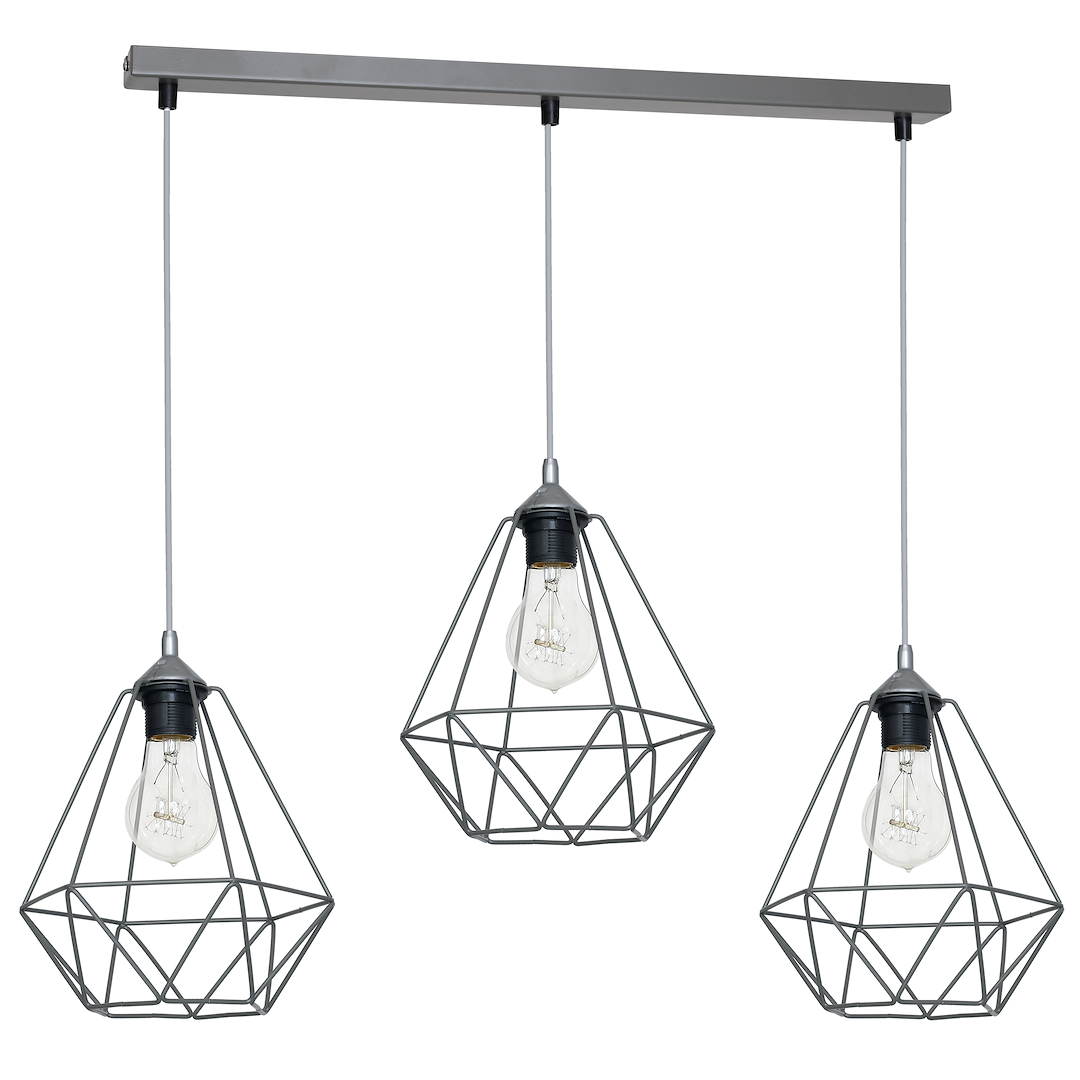 Lustra Suspendata Basket Gray Premium 3xE27
