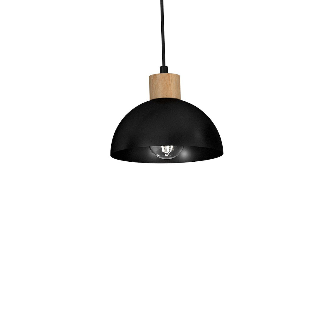 Lustra Suspendata Vintage Erik Black & Wood Premium 3xE27