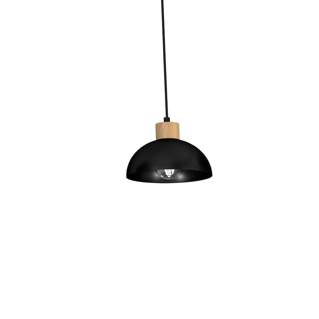 Lustra Suspendata Vintage Erik Black & Wood Premium 5xE27