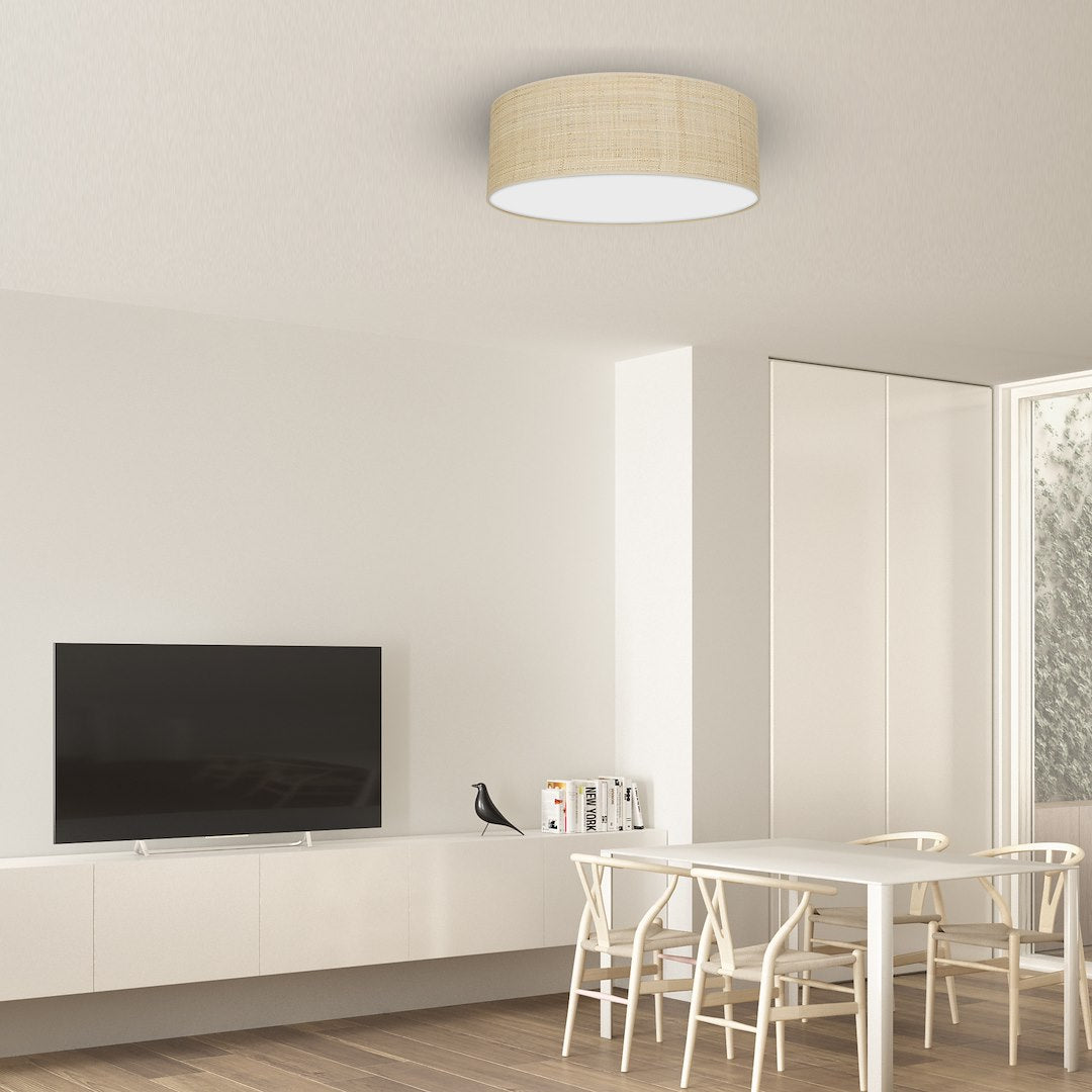 Plafonieră Marshall Rotunda White Rattan Premium