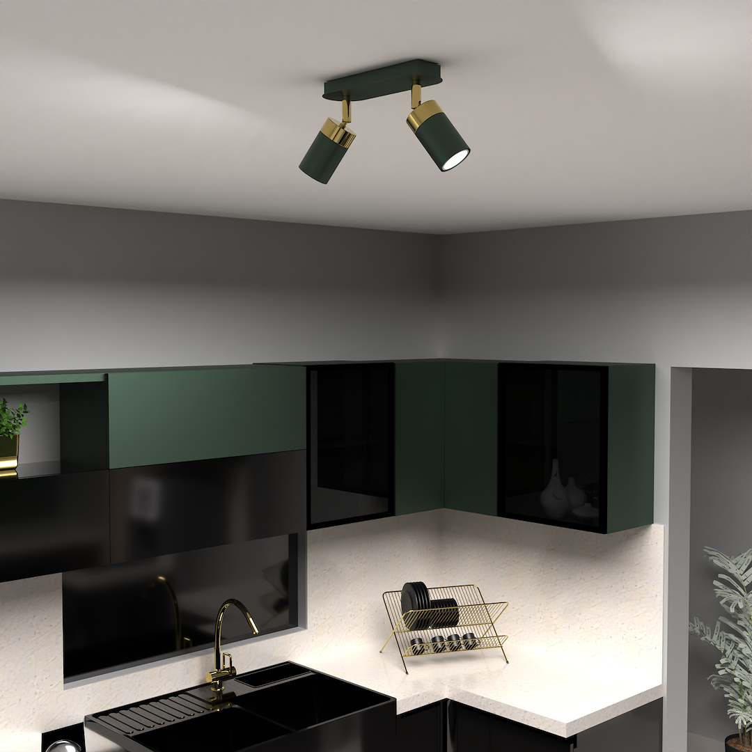 Lustra Joker Premium Green & Gold cu 2 Spoturi Reglabile