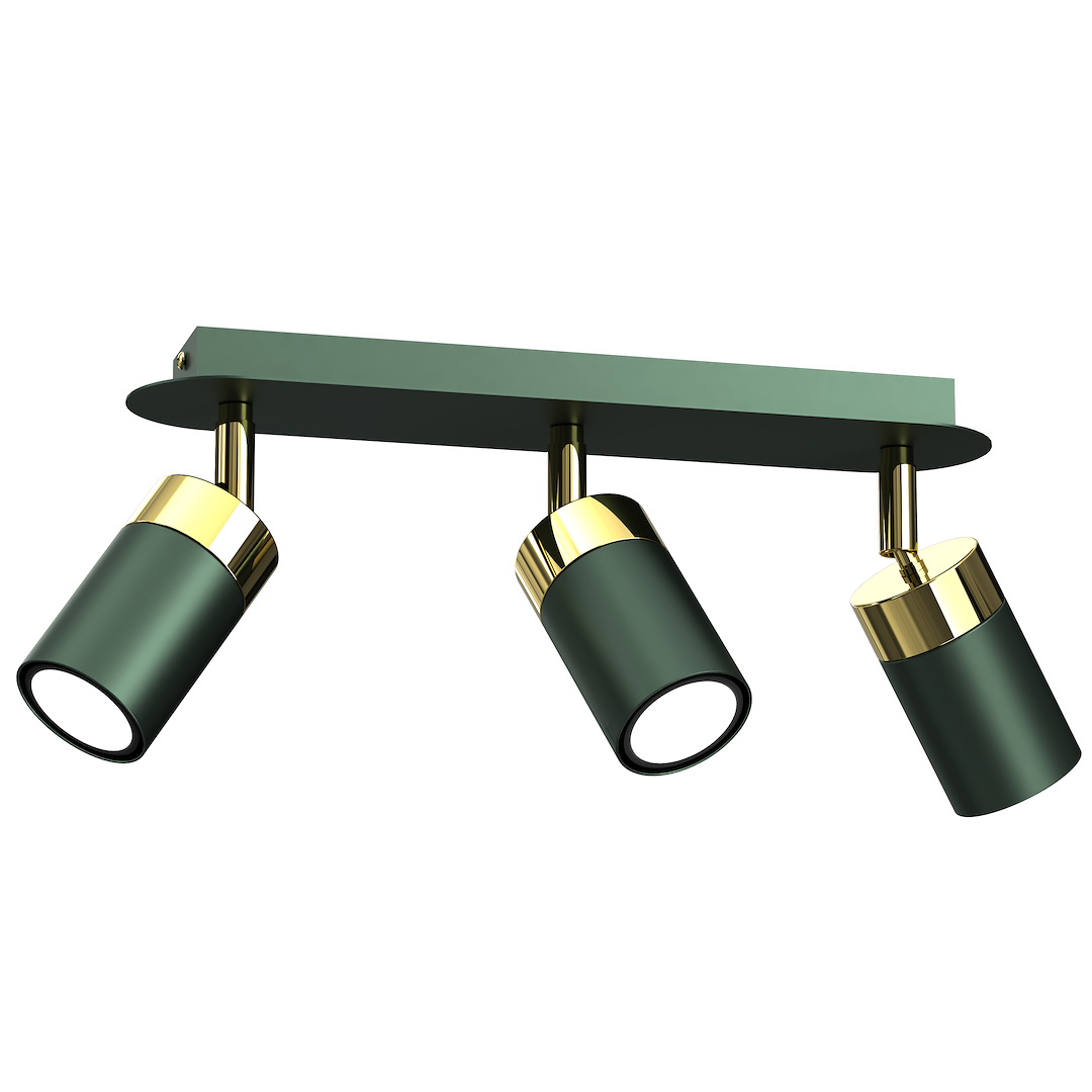Lustra Joker Premium Green & Gold cu 3 Spoturi Reglabile