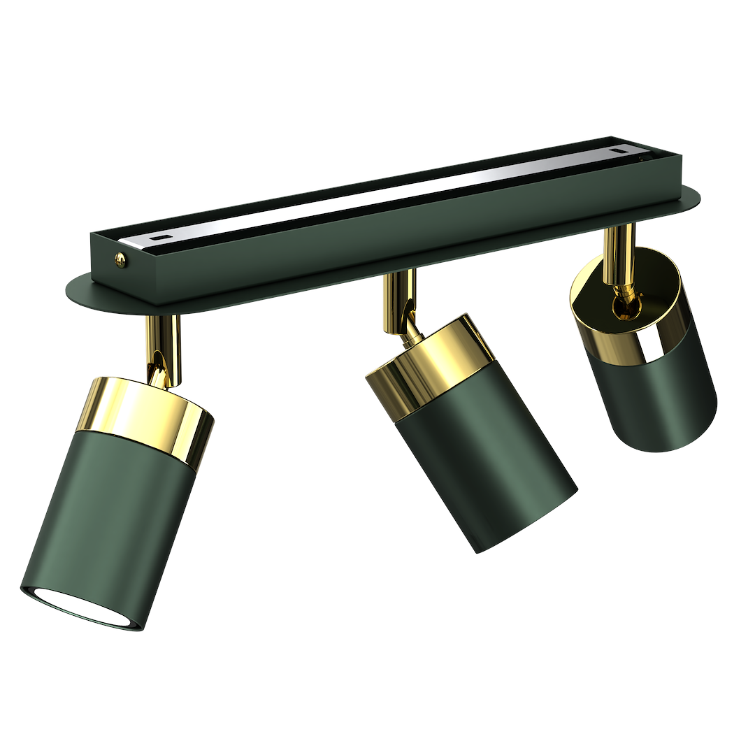 Lustra Joker Premium Green & Gold cu 3 Spoturi Reglabile
