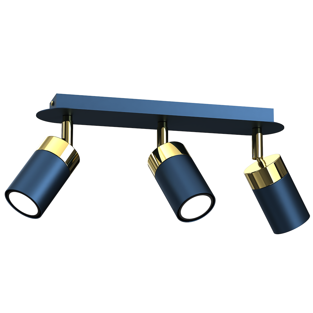 Lustra Joker Premium Dark Blue & Gold cu 3 Spoturi Reglabile