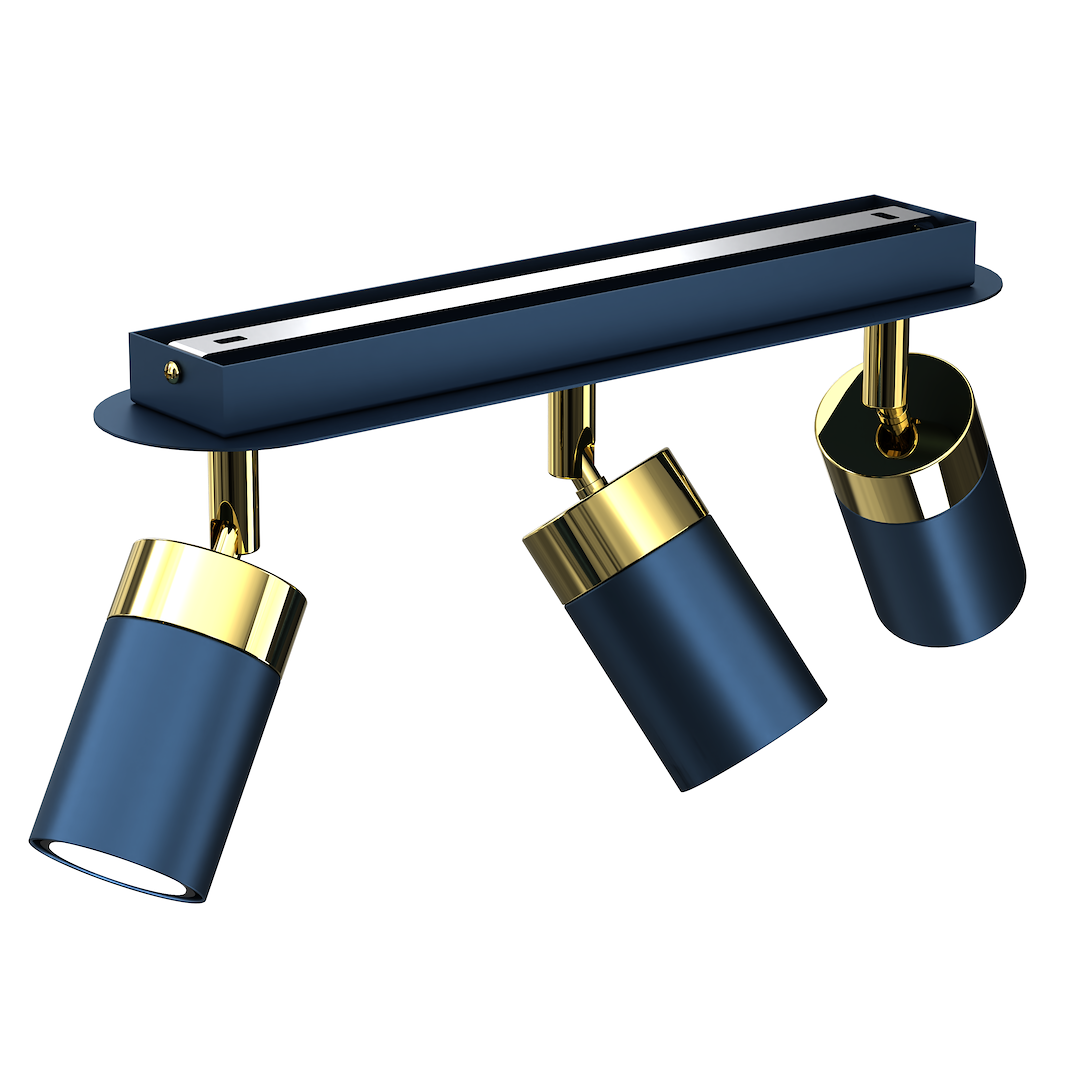 Lustra Joker Premium Dark Blue & Gold cu 3 Spoturi Reglabile
