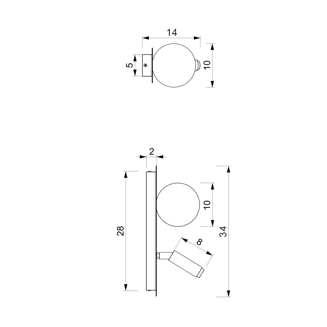 Aplica Perete Sirio Black Premium