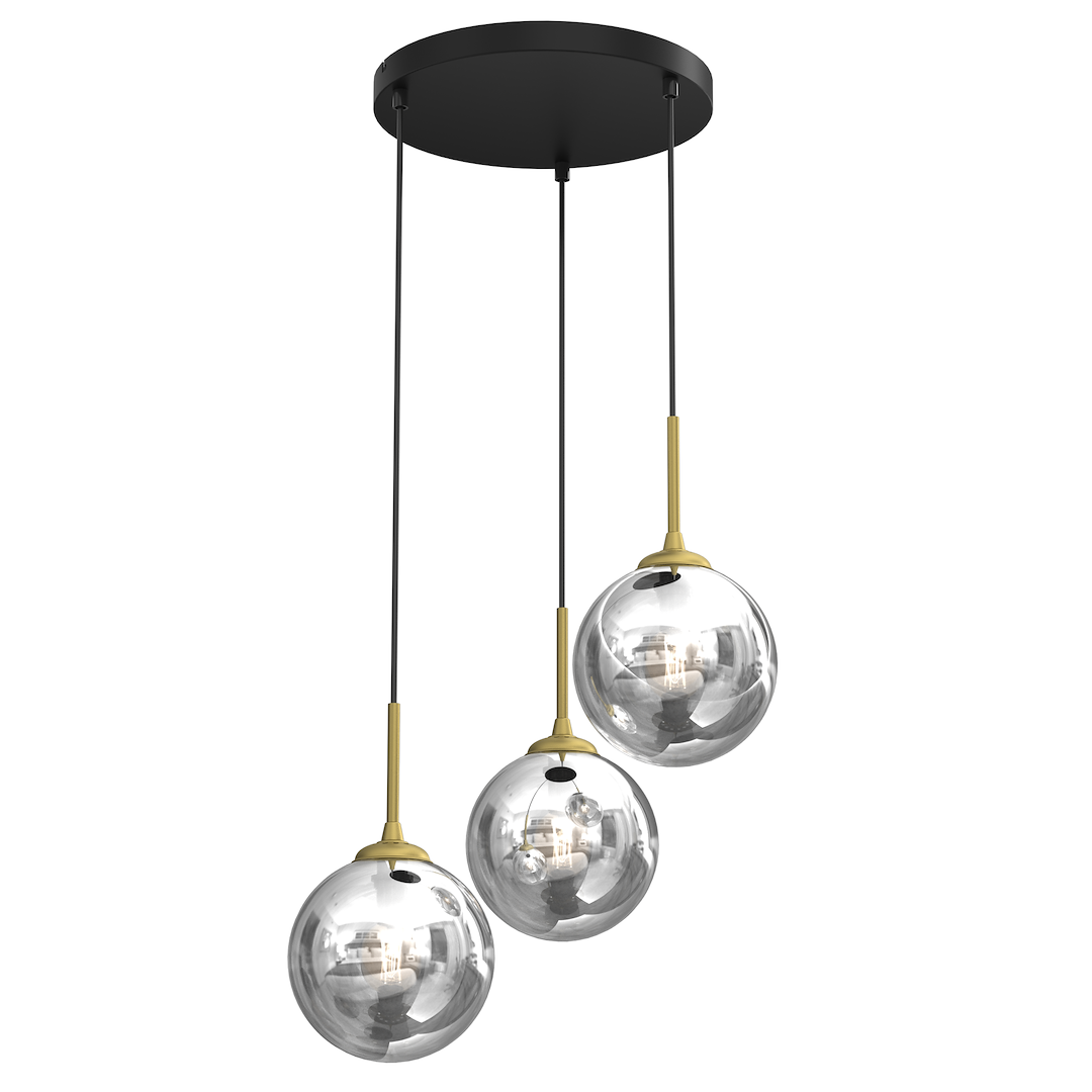 Lustra Suspendata Reflex Black & Gold Premium 3xE14