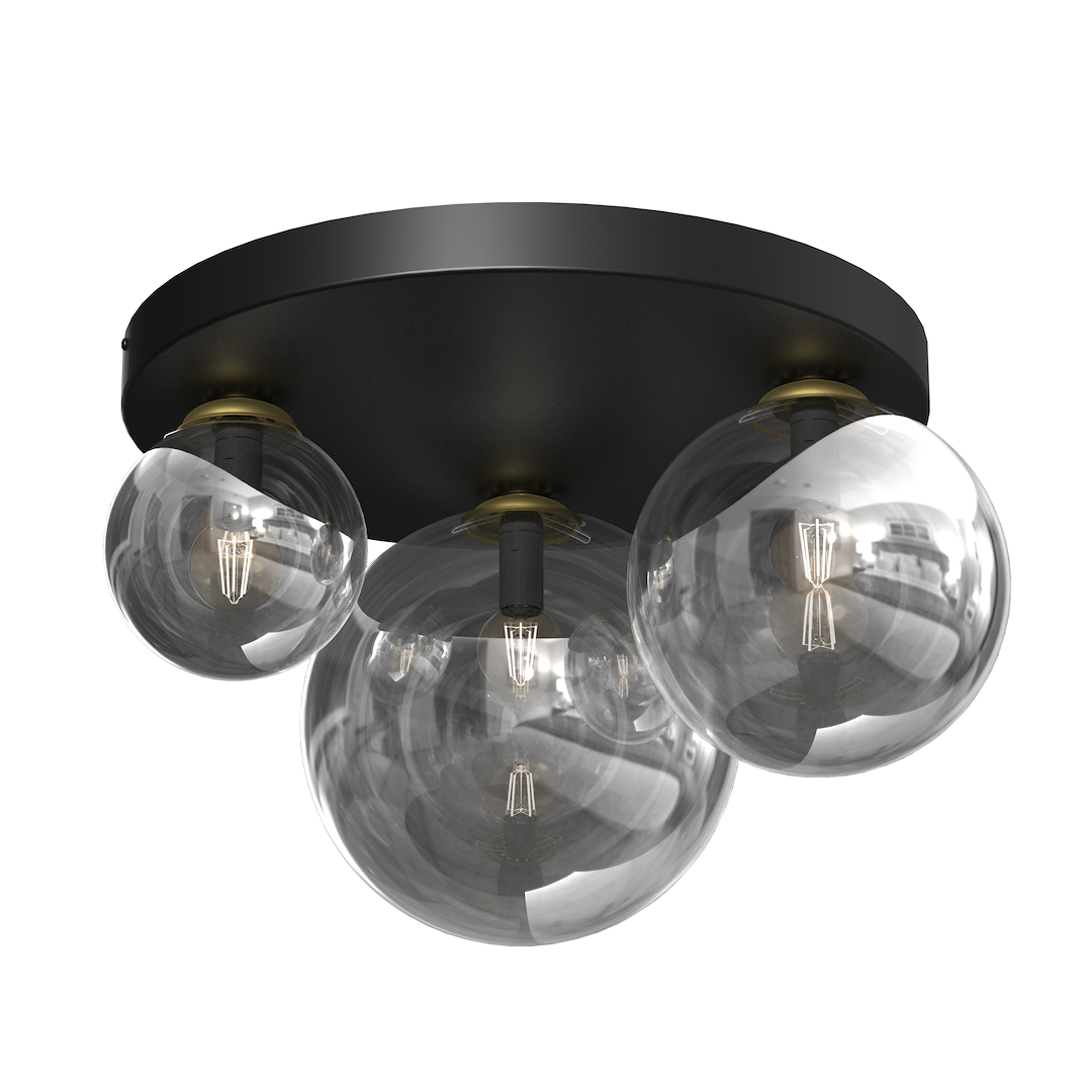 Lustra Reflex Black & Gold Premium 2xE14 + 1xE27