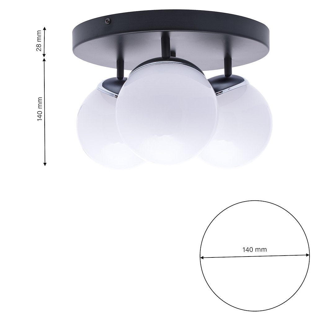 Lustra Sfera Black & Silver Premium 3xE14