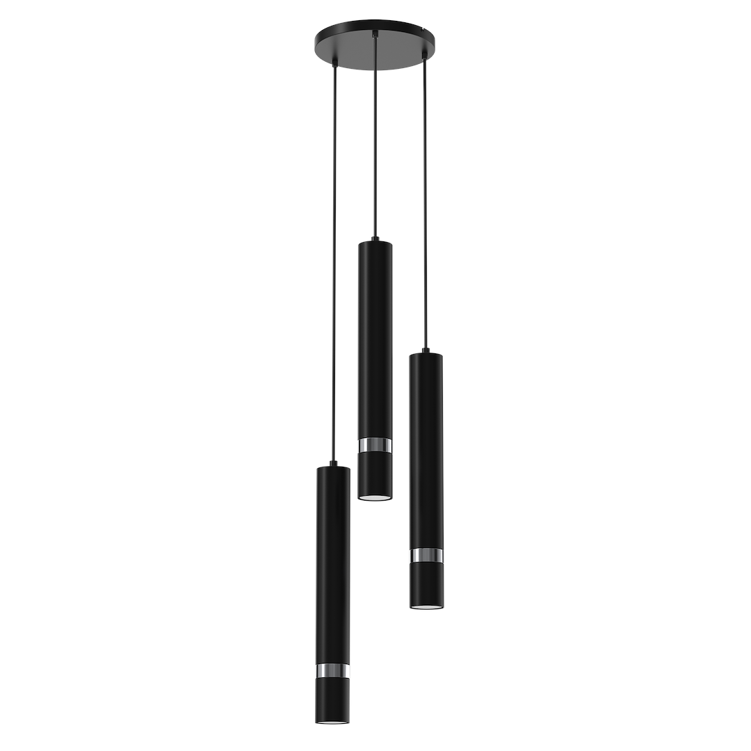 Lustra Suspendata Joker Black & Silver Circle Premium 3xGU10
