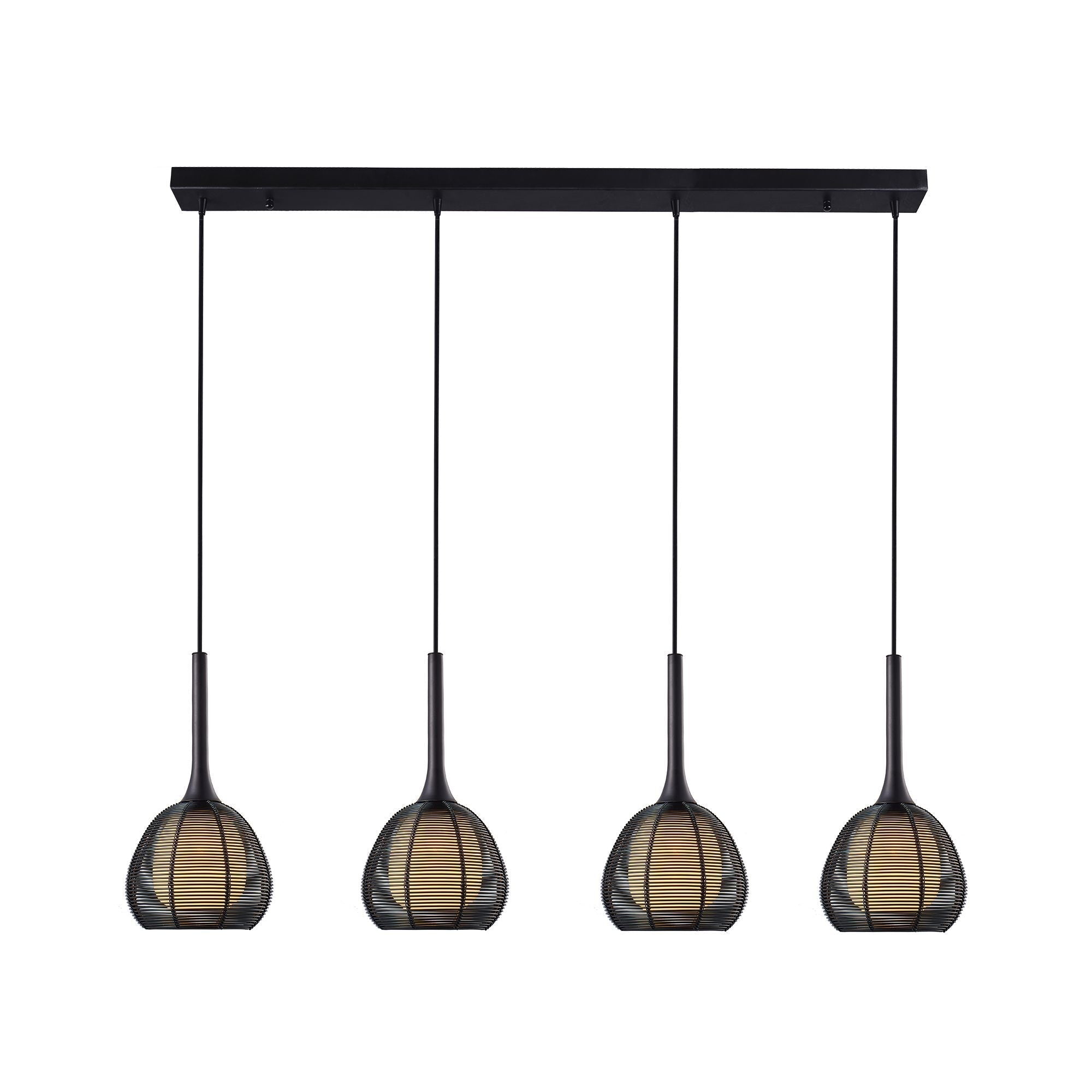 Lustra Liniara Unique Nest 4xE14 Black 90CM