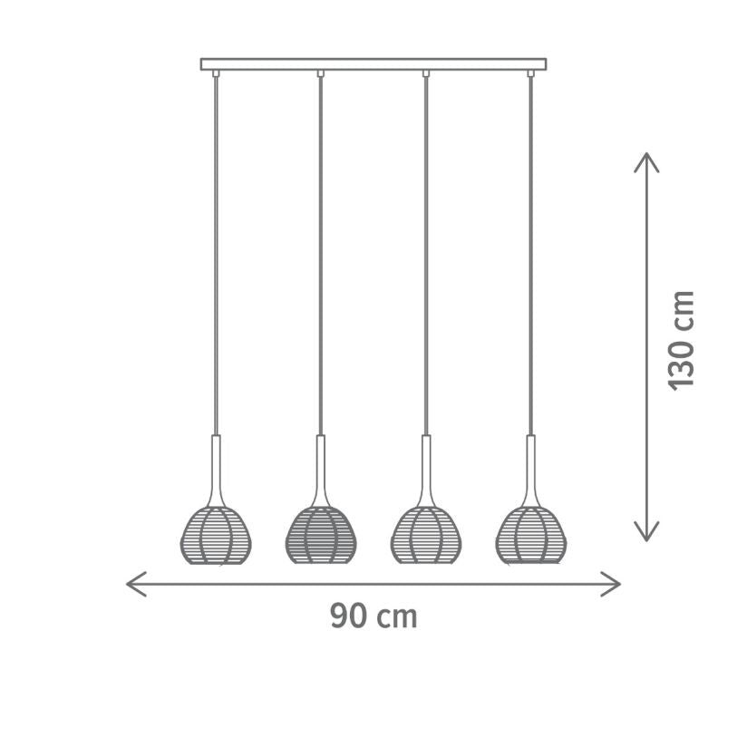 Lustra Liniara Unique Nest 4xE14 Black 90CM