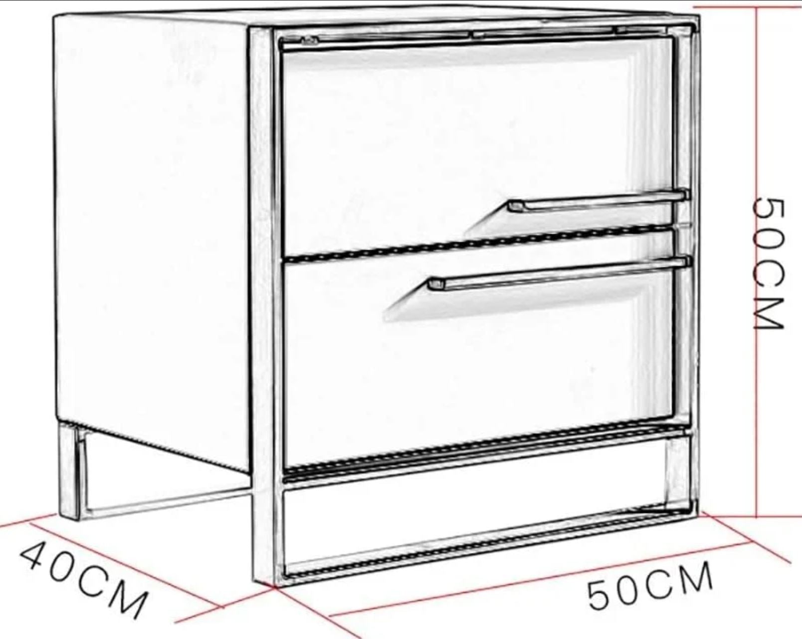 Noptiera cu 2 Sertare Luxury Line Simplicity Alba
