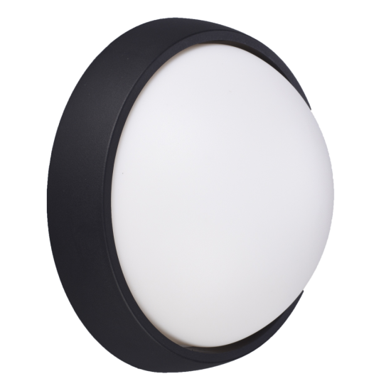 Aplica LED 18W Rotunda BAT Neagra Exterior Echivalent 150W