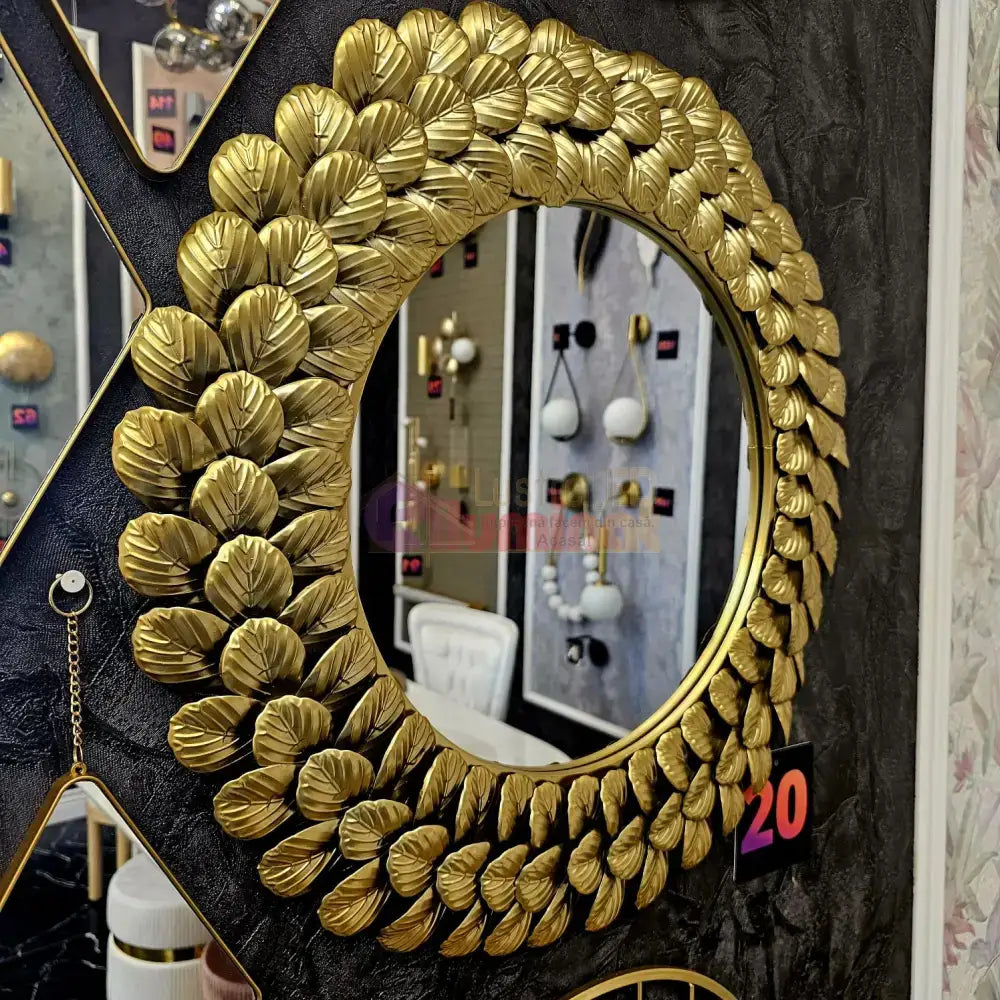 Oglindă de Perete Premium Royal Leaves AURIE / 60CM decorative mirror
