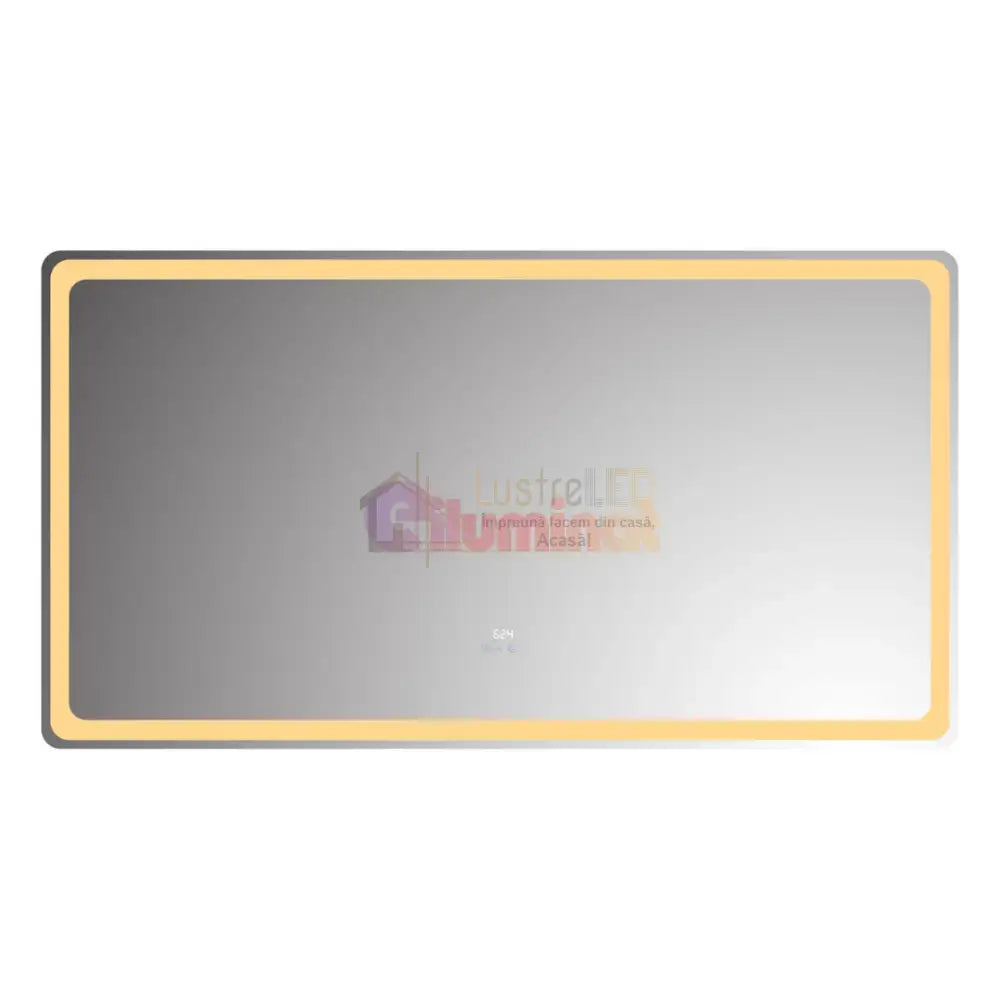 Oglinda LED 150x80CM cu Senzor Radar, 3 Lumini, Touch, Dezaburire, Ceas, Termometru lustreled.ro