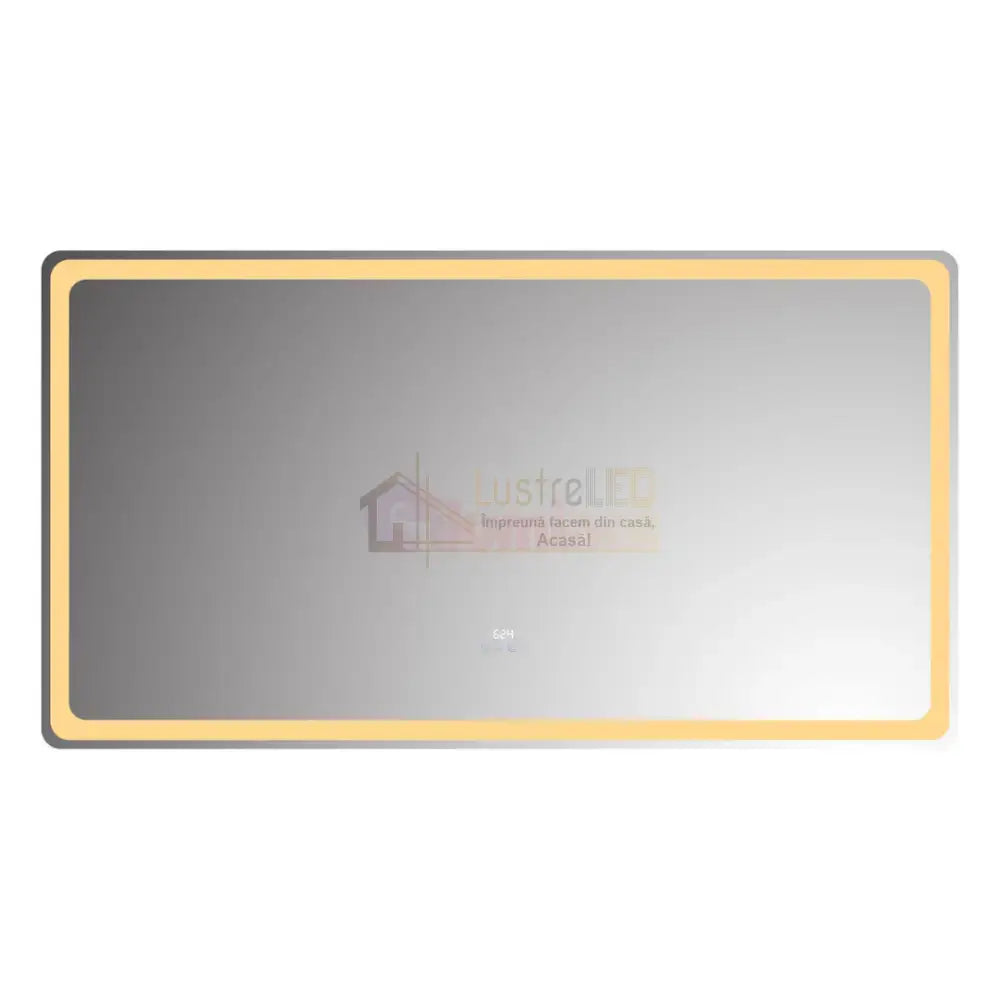 Oglinda LED 150x80CM cu Senzor Radar 3 Lumini Touch Dezaburire Ceas Termometru ARGINTIE / 150x80CM LED MIRROR