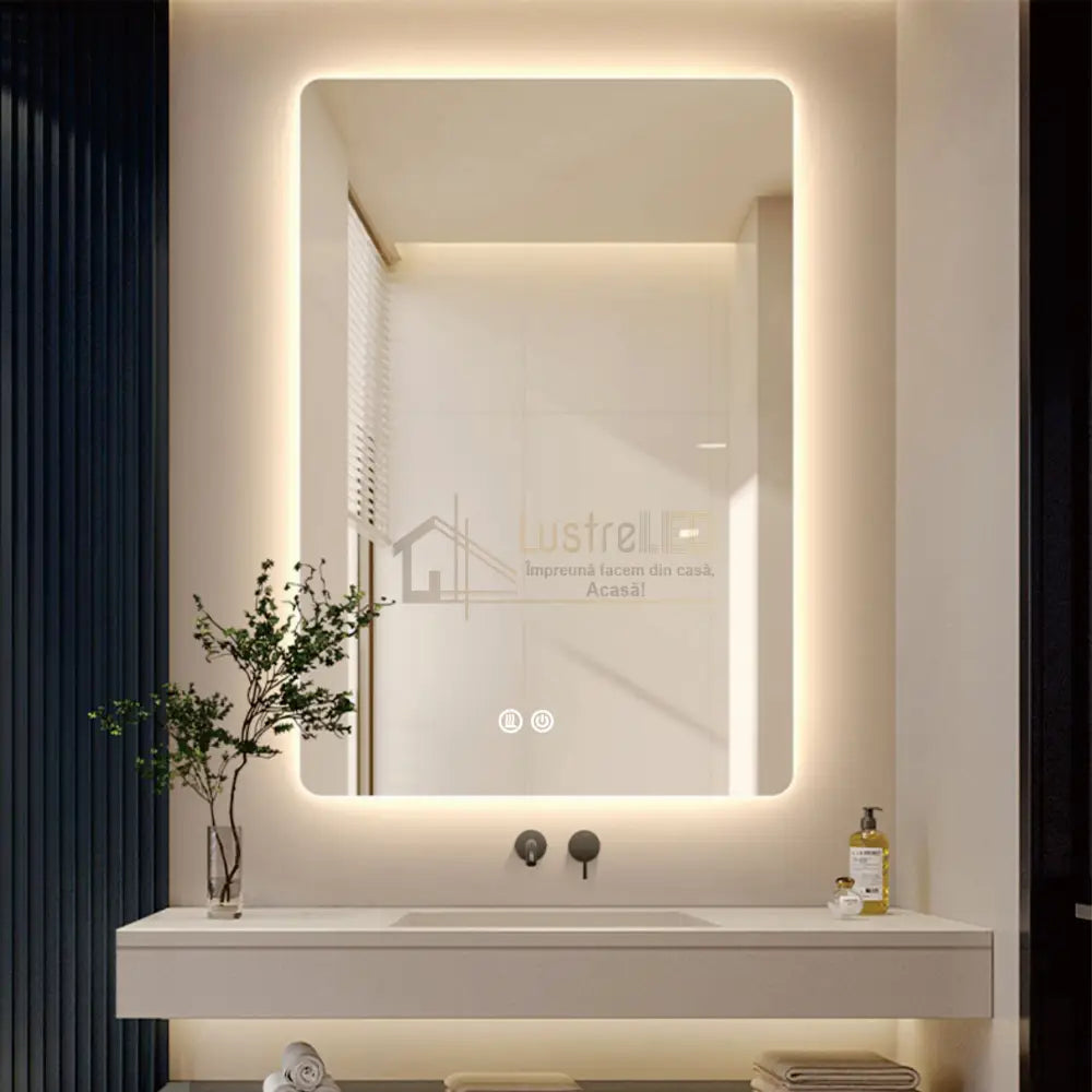 Oglinda Led 50X70Cm 3 Lumini Dezaburire Si Touch Od030 Led Mirror