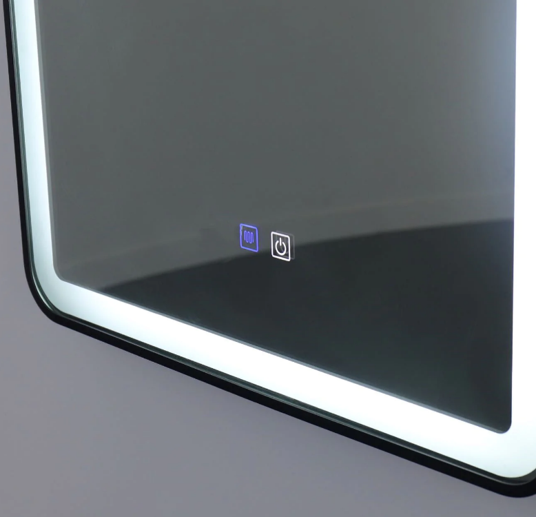 Oglinda LED 50x70cm Rama Neagra cu Dezaburire si Touch J35