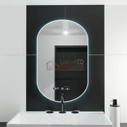 Oglinda LED 50x80cm Ovala Senzor 3 Lumini Ceas Dezaburire si Touch FRAMELESS / 50X80CM LED MIRROR