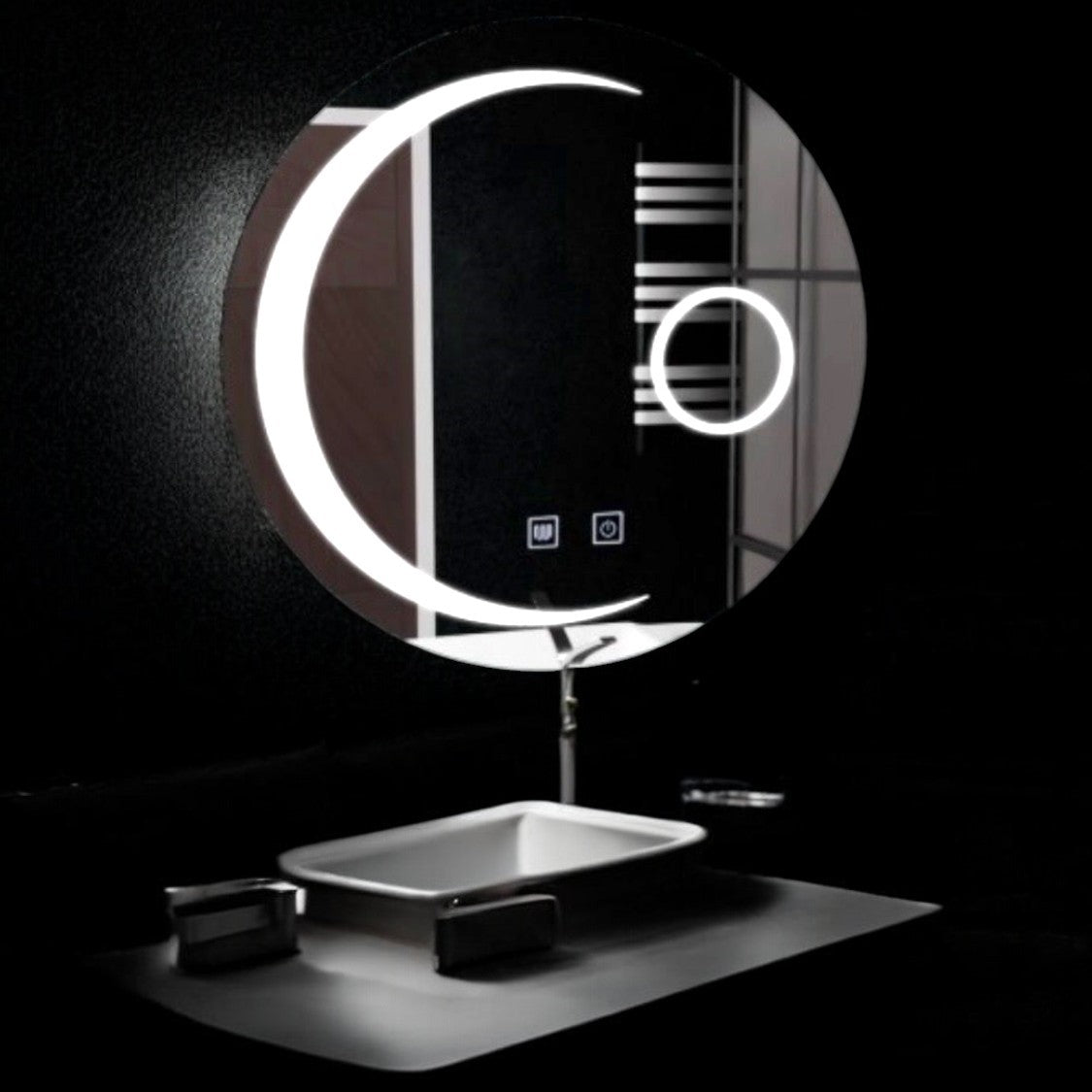 Oglinda LED Rotunda 60CM Functie Dezaburire si Touch  Semiluna