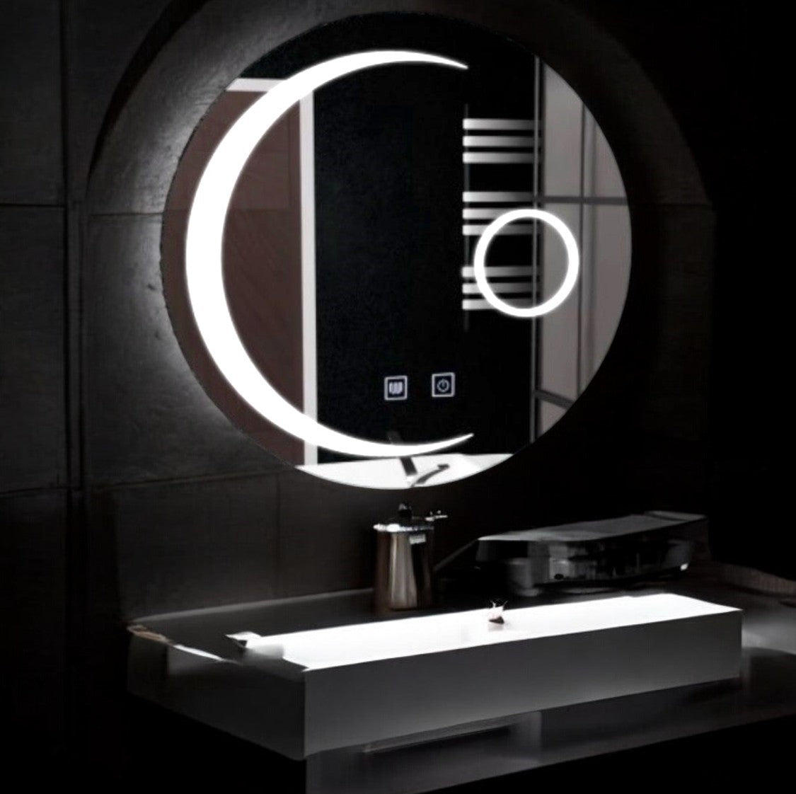 Oglinda LED Rotunda 60CM Functie Dezaburire si Touch  Semiluna