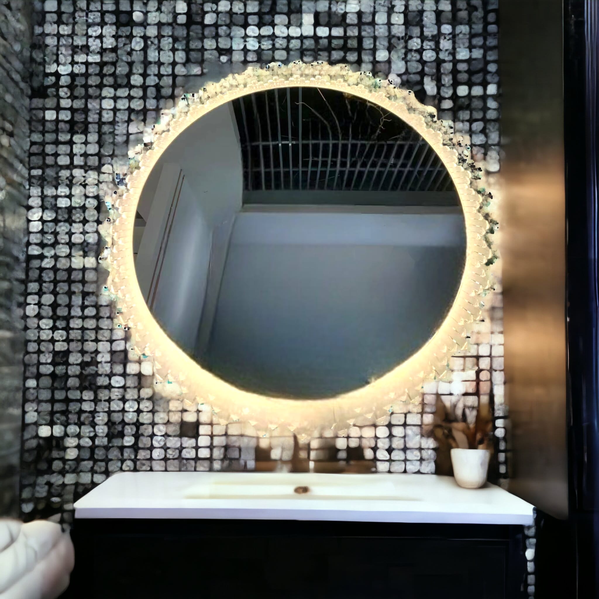 Oglinda LED Rotunda 60cm Touch 3 Lumini SunFlower BY610