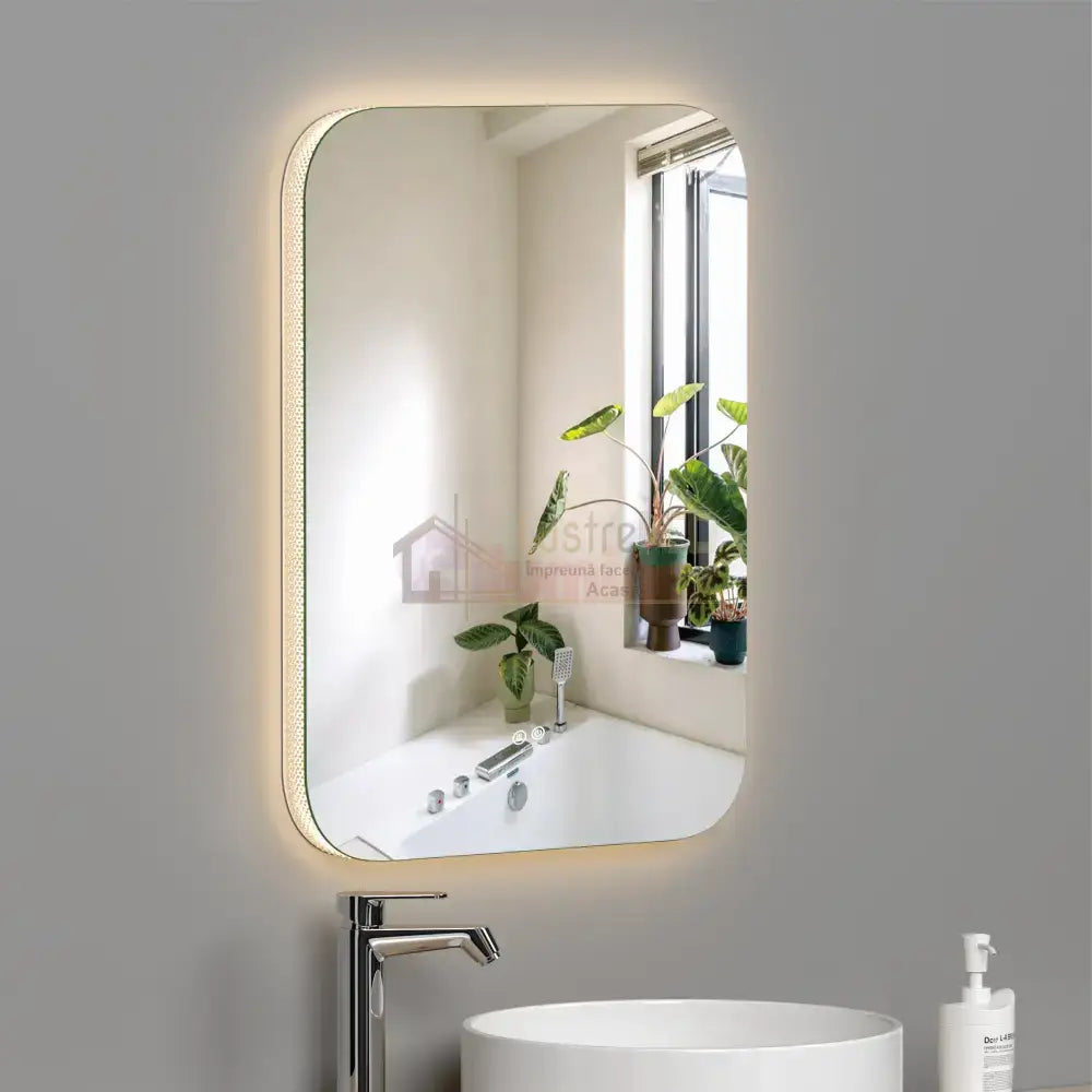 Oglinda Led 60X80Cm 3 Lumini Dezaburire Si Touch Od003 Mirror