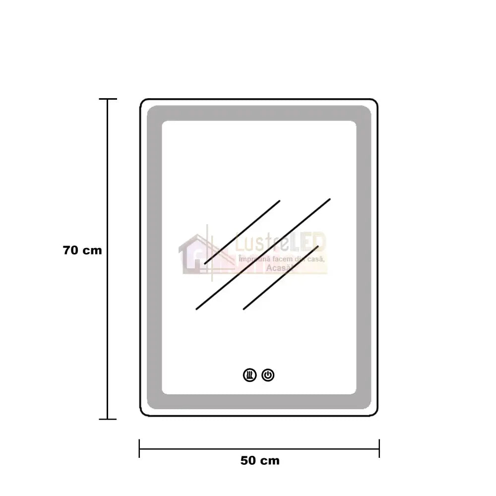 Oglinda Led 60X80Cm 3 Lumini Dezaburire Si Touch Od003 Mirror