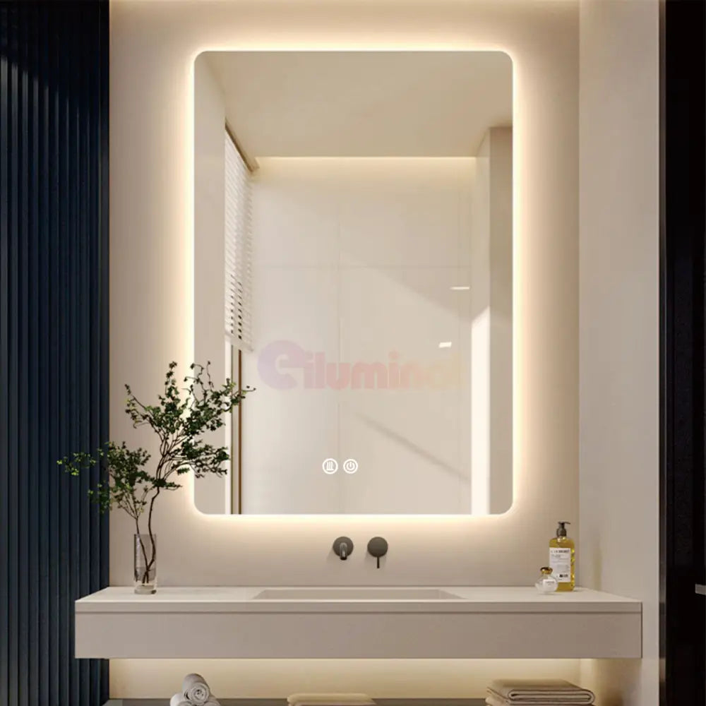 Oglinda Led 60X80Cm 3 Lumini Dezaburire Si Touch Od031 Mirror