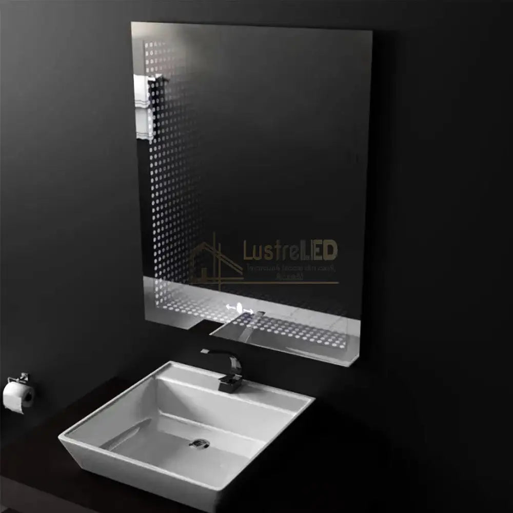 Oglinda LED 60x80cm 3D Rama Neagra Senzor si 3 Lumini W09 led mirror