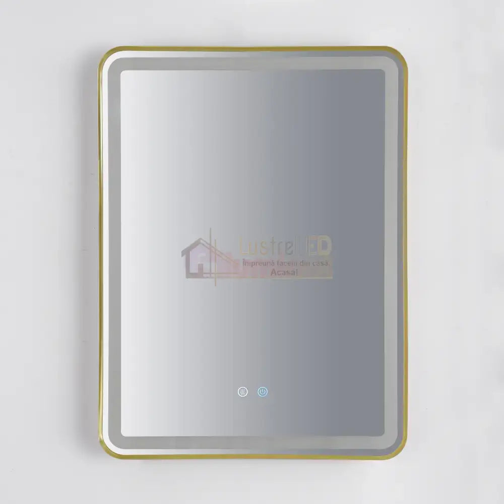 Oglinda Led 60X80Cm Rama Aurie 3 Lumini Dezaburire Si Touch Od039/Gd Mirror
