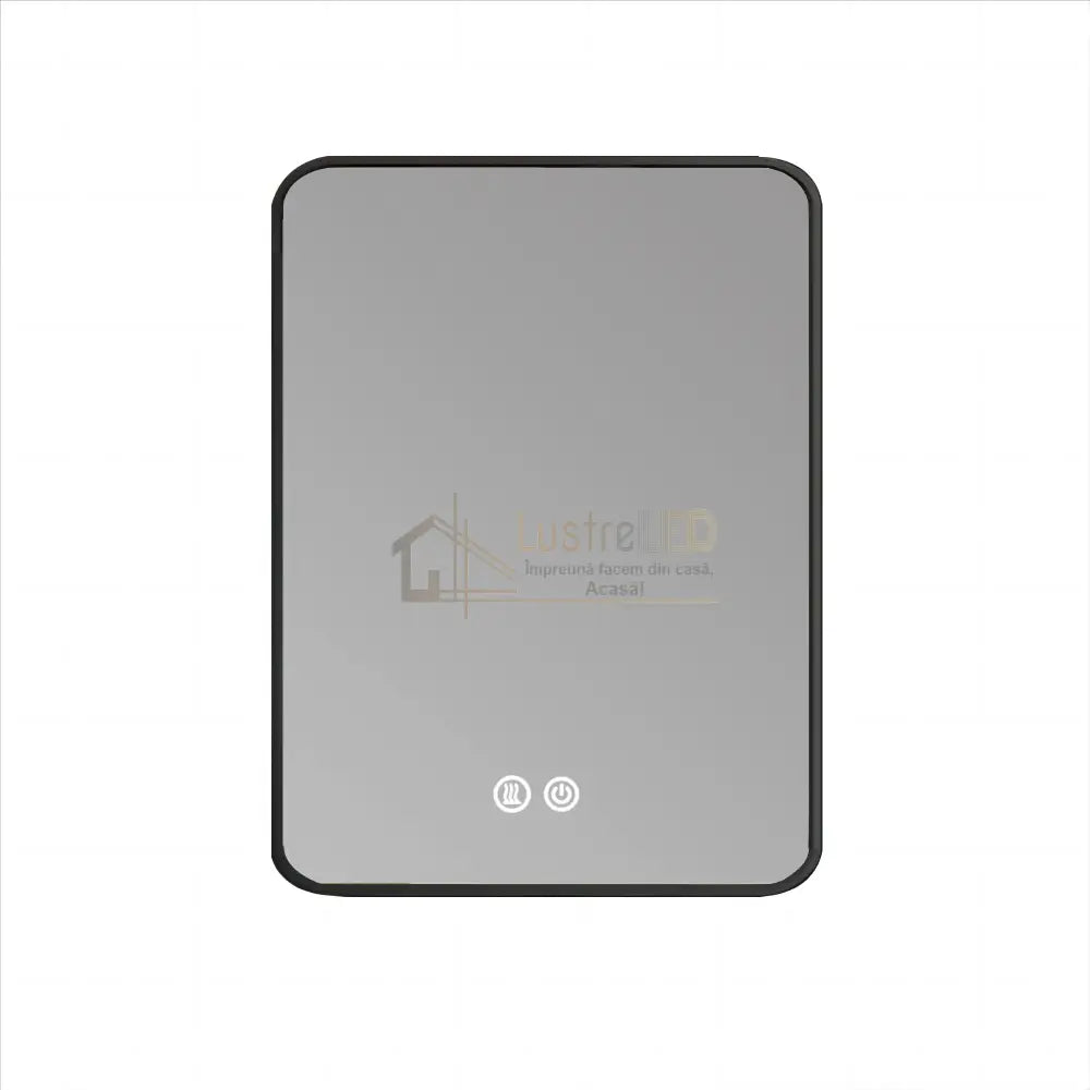 Oglinda Led 60X80Cm Rama Neagra 3 Lumini Dezaburire Si Touch Od041/Bk Led Mirror