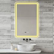 Oglinda LED 60x90cm Functie Dezaburire, Ceas si Trei Lumini J168