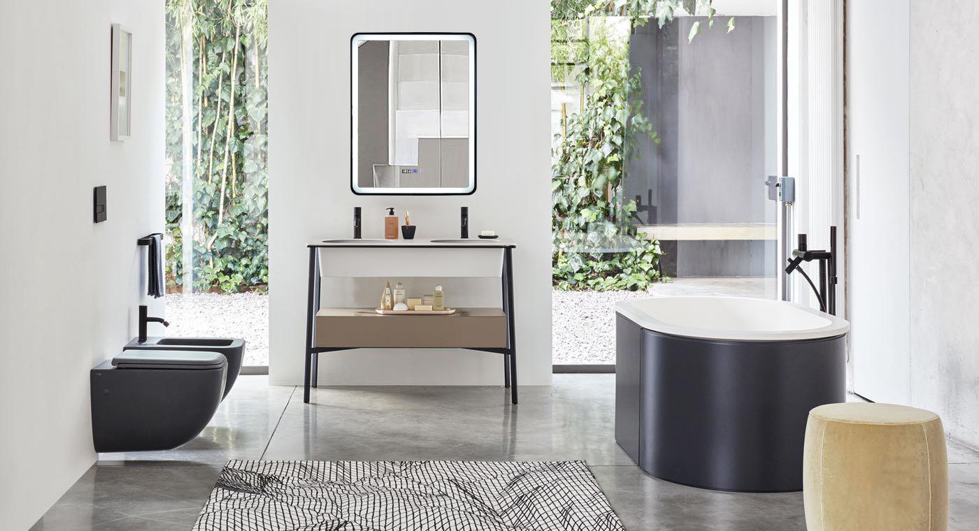 Oglinda LED 75x90cm Rama Neagra, Dezaburire, 3 lumini, Touch si Ceas J37