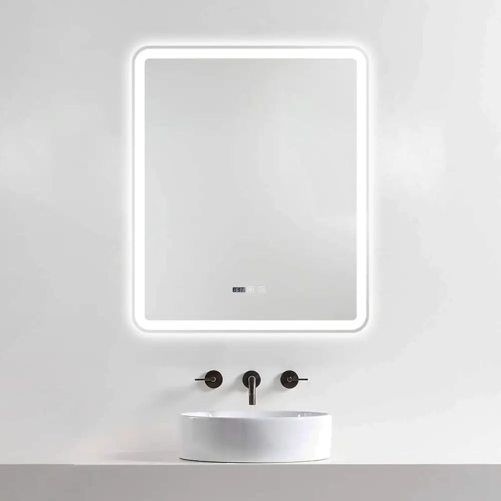 Oglinda Led 75X90Cm Functie Dezaburire Ceas Si Trei Lumini J169 Led Mirror