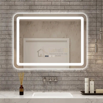 Oglinda LED 80x60cm Functie Dezaburire, Ceas si Touch J50