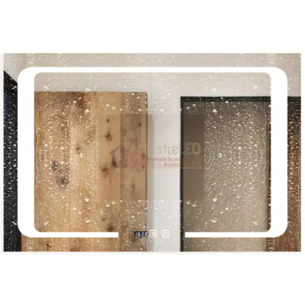 Oglinda Led 90X60Cm Cu Functie Dezaburire Touch Senzor Si Ceas W32 Mirror