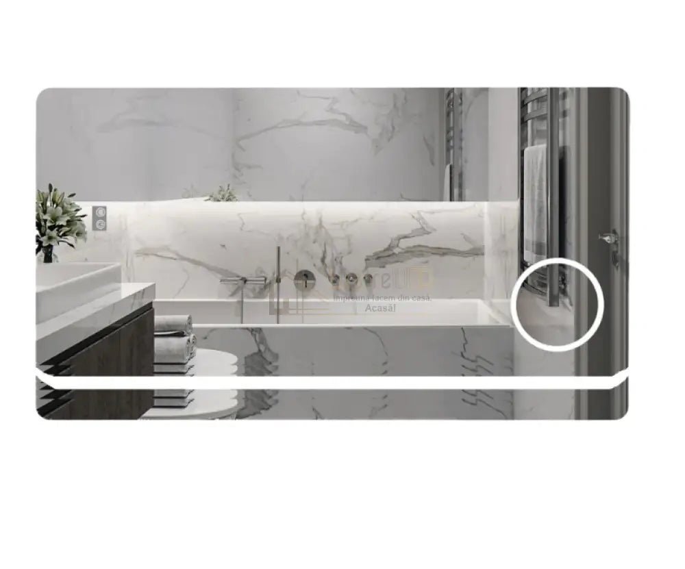 Oglinda Led 90X60Cm Functie Dezaburire Touch Si Lupa J25 Led Mirror