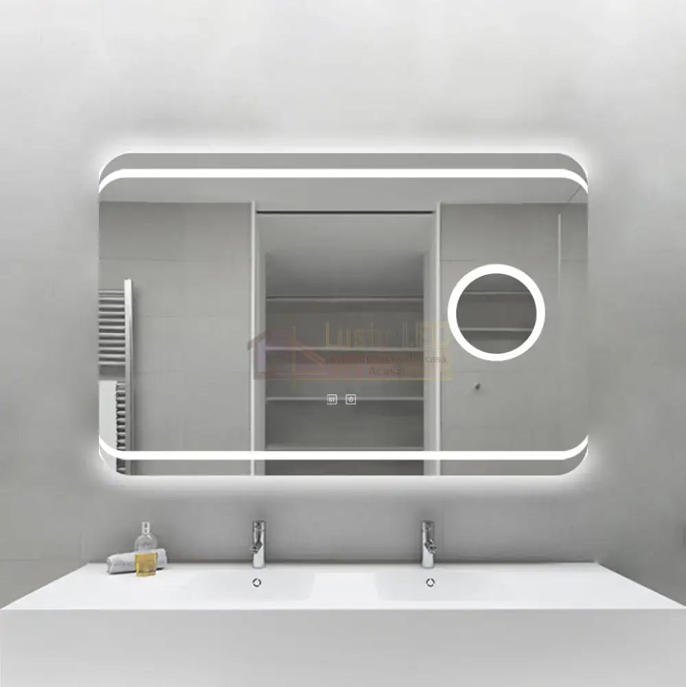 Oglinda Led 90X60Cm Functie Dezaburire Touch Si Lupa J41 Mirror