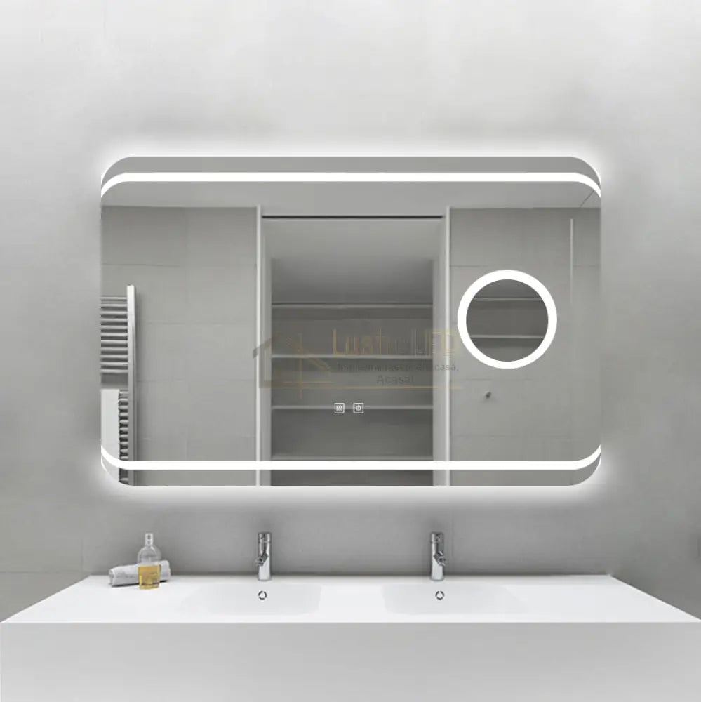Oglinda Led 90X60Cm Functie Dezaburire Touch Si Lupa J41 Led Mirror