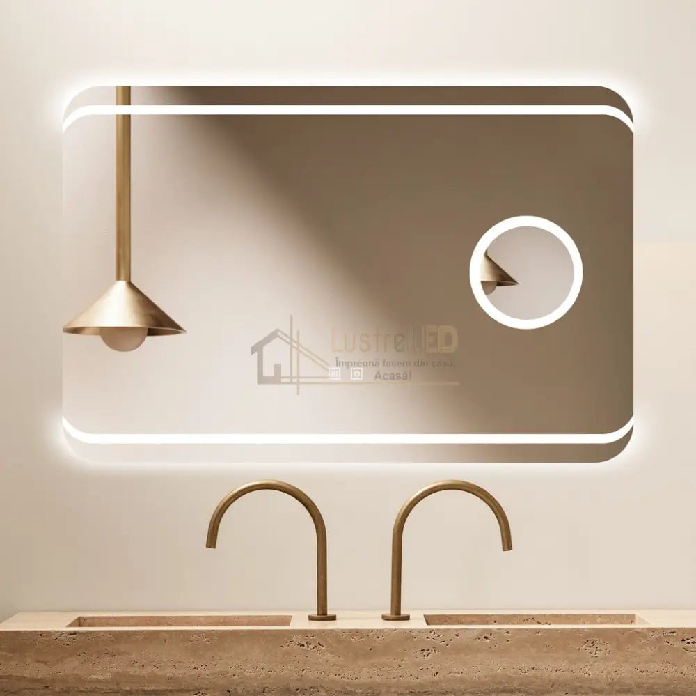 Oglinda Led 90X60Cm Functie Dezaburire Touch Si Lupa J41 Led Mirror