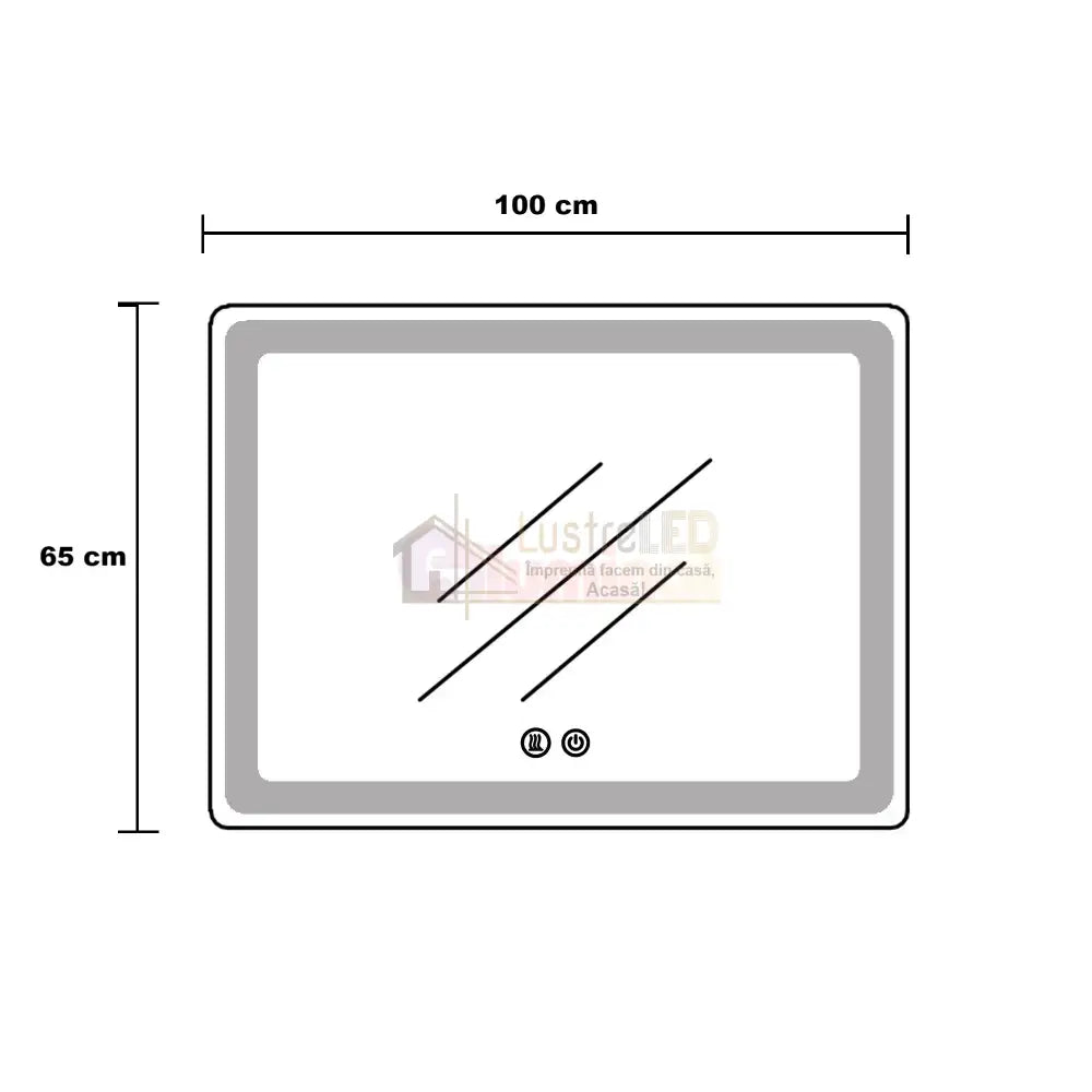 Oglinda Led 98X65Cm 3 Lumini Dezaburire Si Touch Od052 Mirror