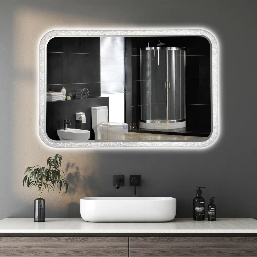 Oglinda Led 98X65Cm 3 Lumini Dezaburire Si Touch Od052 Led Mirror