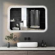 Oglinda Led 98X65Cm 3 Lumini Dezaburire Si Touch Od052 Led Mirror