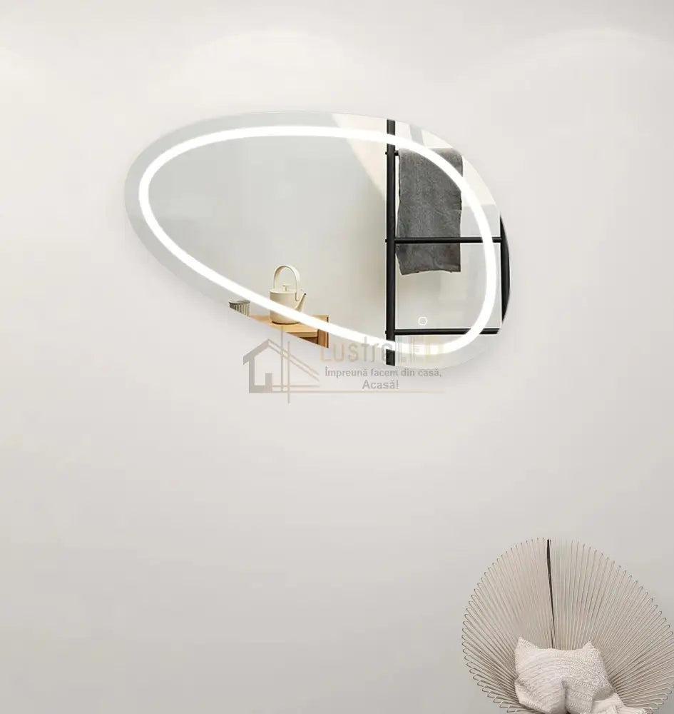 Oglinda Led Asimetrica 80X45Cm Functie Dezaburire Si Touch J18 Led Mirror